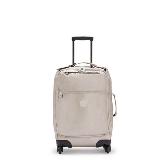 Kipling Darcey Small Metallic Carry-On Rolling Bőröndök Bézs | HU 1743VR